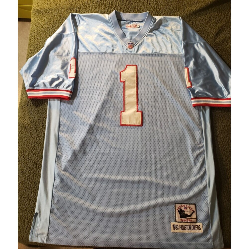 Mitchell & Ness 1993 Throwback Warren Moon #1 Houston Oilers Jersey Men's Sz 58